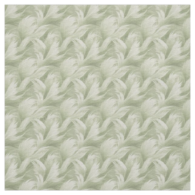Create Your Own Elegant Wavy Green Feathers Fabric (Swatch)