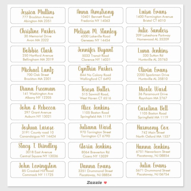 Create Your Own Elegant Wedding Guest Address (Sheet)
