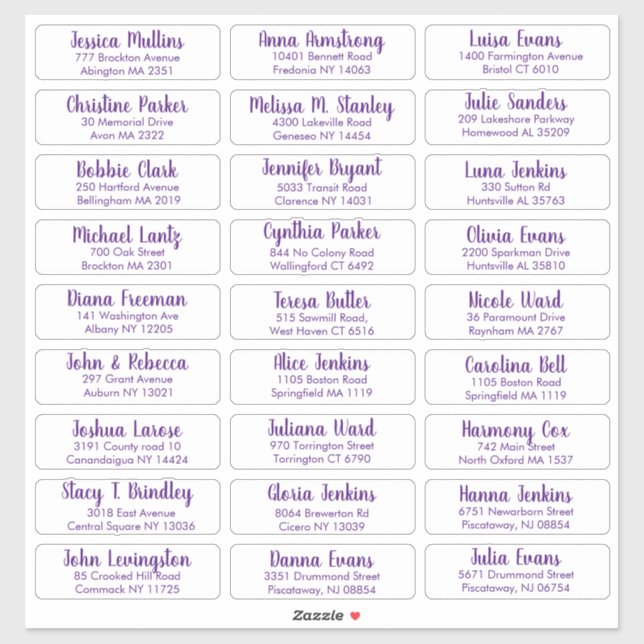 Create Your Own Elegant Wedding Guest Address (Sheet)