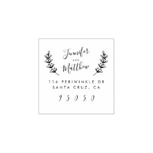 Create Your Own Elegant Wedding Return Address Rubber Stamp