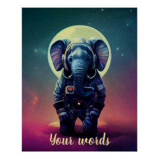 Create Your Own Elephant in Space Astronaut Poster
