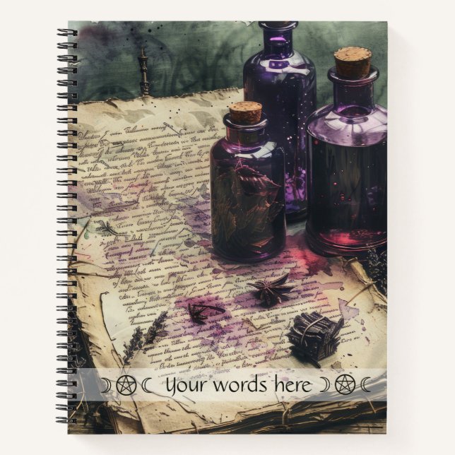 Create Your Own Elixir Bottles Apothecary Recipes Notebook (Front)