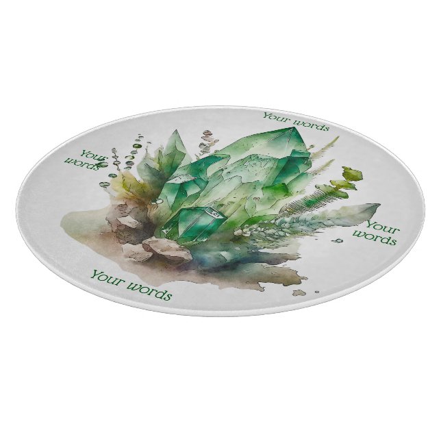 Create Your Own Emerald Green Crystals Cutting Board (Corner)