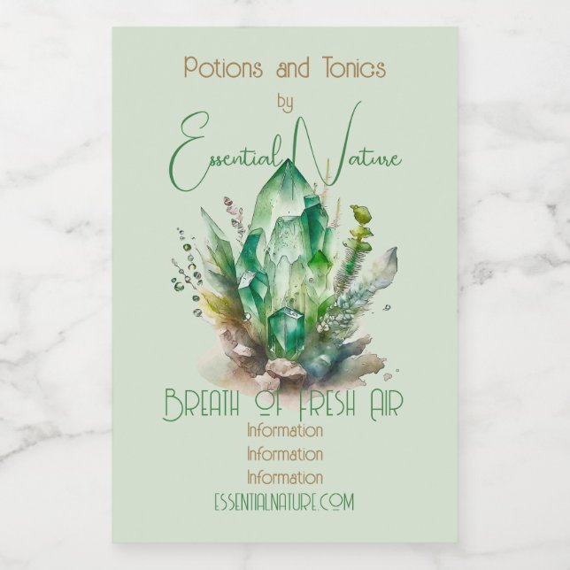 Create Your Own Emerald Green Crystals Food Label (Single Label)