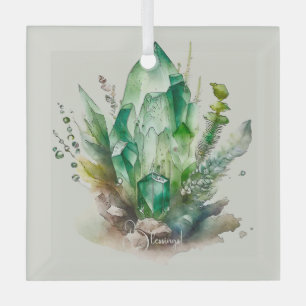 Create Your Own Emerald Green Crystals Glass Tree Decoration