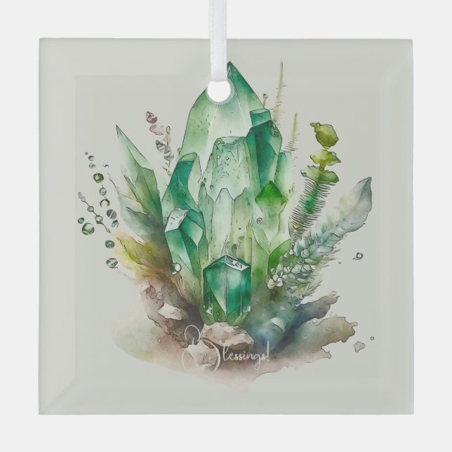 Create Your Own Emerald Green Crystals Glass Tree Decoration (Front)