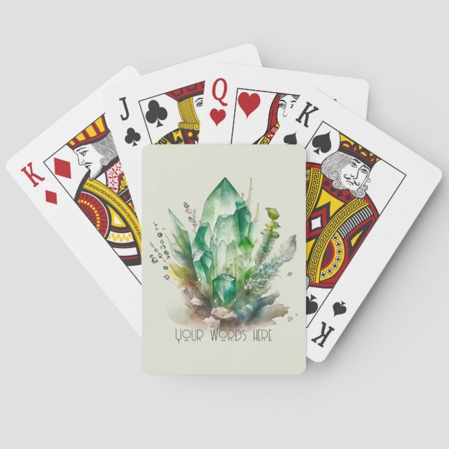 Create Your Own Emerald Green Crystals Playing Cards (Back)