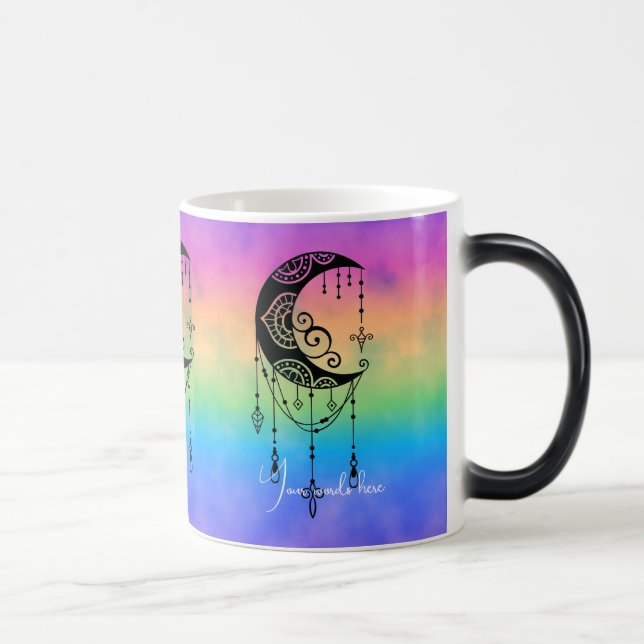 Create Your Own Enchanting Boho Moon Silhouette Magic Mug (Right)