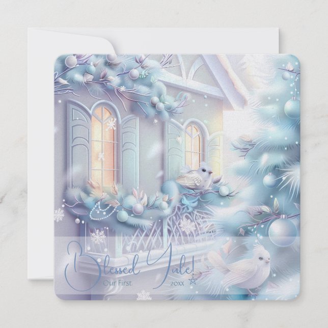 Create Your Own Enchanting New Home First Yule Card (Front)