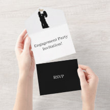 Create Your Own Engagement Party RSVP Black