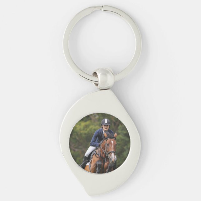 Create Your Own Equestrian Horse Photo Custom Key Ring (Front)