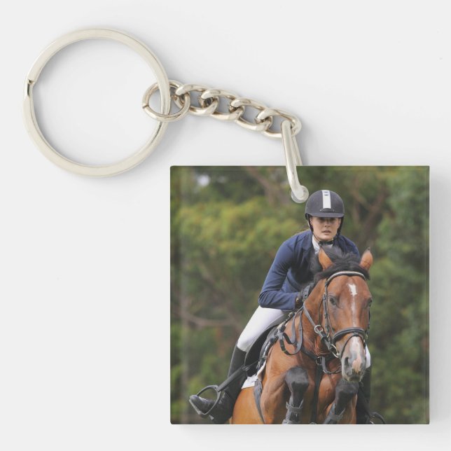 Create Your Own Equestrian Horse Photo Custom Key Ring (Front)