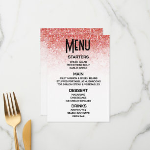 Create Your Own Falling Red Glitter Menu