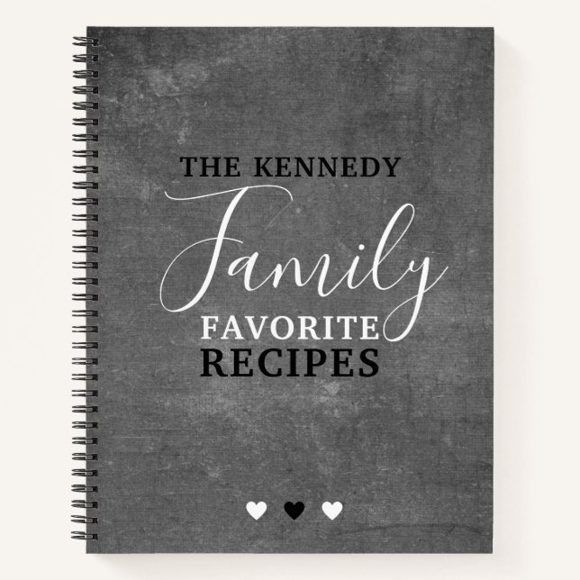 Create Your Own Family Favourite Recipes Chalkboar Notebook (Front)