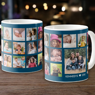 Create Your Own Family Name 22 Photo Collage   Coffee Mug