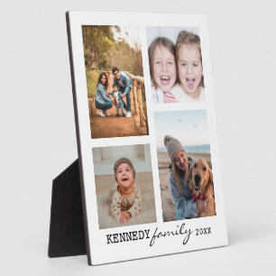 Create Your Own Family Name 4 Photo Collage Plaque