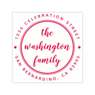 Create Your Own Family Name Custom Return Address Self-inking Stamp