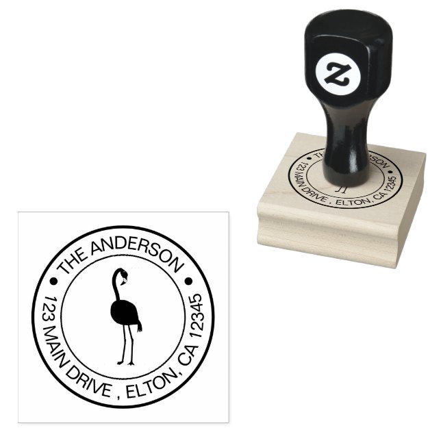 Create Your Own Family Name  Flamingo        Rubber Stamp (Stamped)
