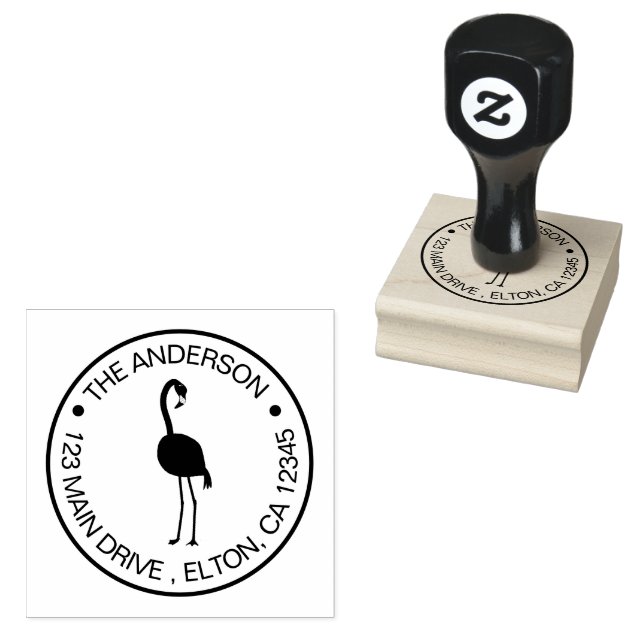 Create Your Own Family Name  Flamingo        Rubber Stamp (Stamped)
