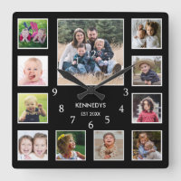 Create Your Own Family Name Photo Collage Black