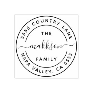 Create Your Own Family Name Return Address Rubber Stamp