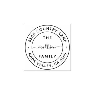 Create Your Own Family Name Return Address Rubber Stamp