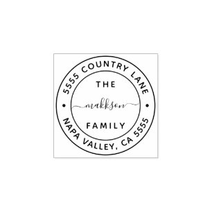 Create Your Own Family Name Return Address Rubber  Stamp