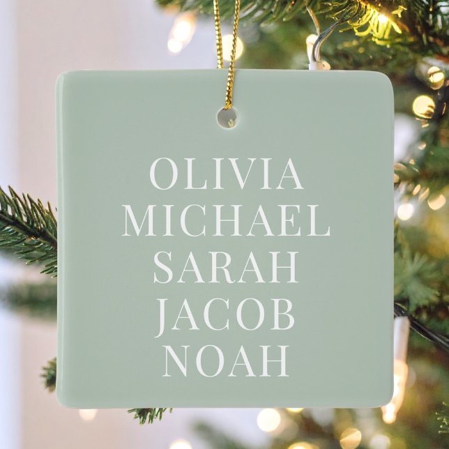 Create Your Own Family Names Monogram Ceramic Ornament (Creator Uploaded)