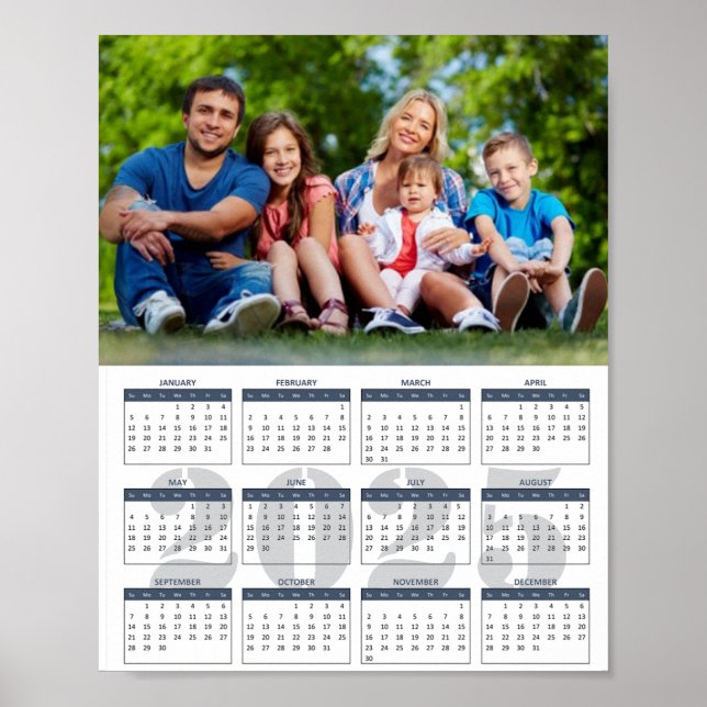 Create Your Own Family Photo 2025 Poster Calendar (Front)