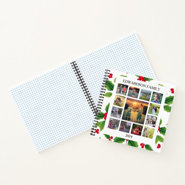 Create your own family photo collage christmas notebook (Inside)
