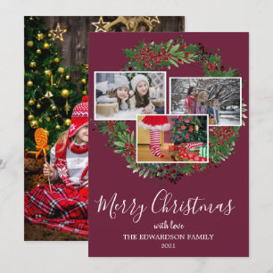 Create your own family photo collage Merry Holiday Card