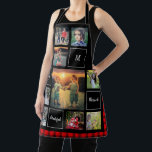 Create your own family photo collage monogram apron<br><div class="desc">Create your own family photo collage script apron.
Add your own photos,  monogram and text and create a very personal and unique,  black and buffalo plaid apron.</div>