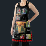 Create your own family photo collage monogram apron<br><div class="desc">Create your own family photo collage script apron.
Add your own photos,  monogram and text and create a very personal and unique,  black and buffalo plaid apron.</div>