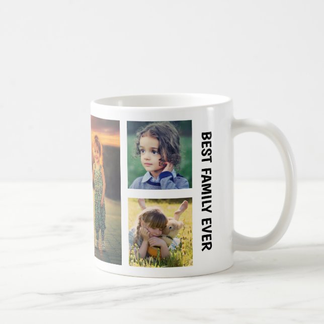 Create your own family photo collage monogram name coffee mug (Right)