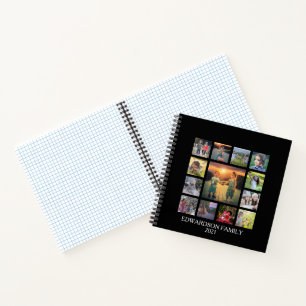 Create your own family photo collage monogram name notebook