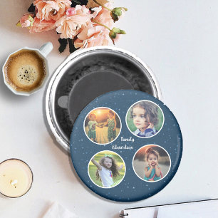 Create your own family photo collage monogrammed magnet