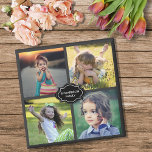 Create your own family photo collage monogrammed magnet<br><div class="desc">Lovely keepsake magnet. 
Create your own family photo collage magnet.
You can add your own 4 photos and add your family name.</div>
