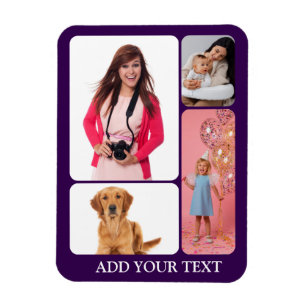 Create your own family photo collage monogrammed magnet