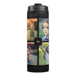 Create your own family photo collage monogrammed thermal tumbler