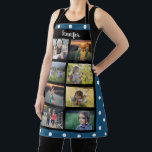 Create your own family photo collage name apron<br><div class="desc">Create your own family photo collage name Apron 
You can personalise it and add your most beautiful photos and name.
Nice blue white polka dots pattern.</div>