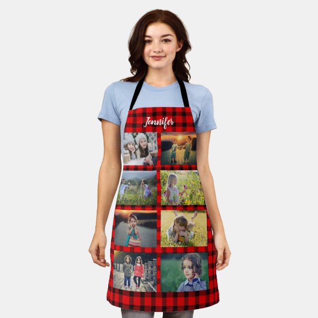 Create your own family photo collage name apron (Worn)