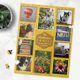 Create Your Own Family Photo Collage Name Honey Jigsaw Puzzle
