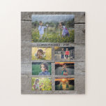 Create your own family photo collage puzzle<br><div class="desc">Make your own most beautiful family photo collage puzzle.
Family name,  custom photo collage jigsaw puzzle
Add your most beautiful photos,  add your name and year and create a very personal and unique puzzle. Great fun !</div>