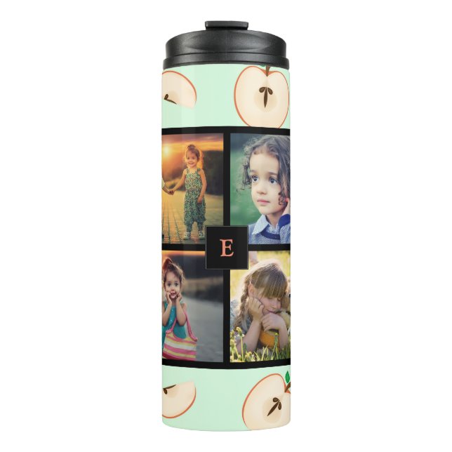 Create your own family photo collage summer apples thermal tumbler (Front)
