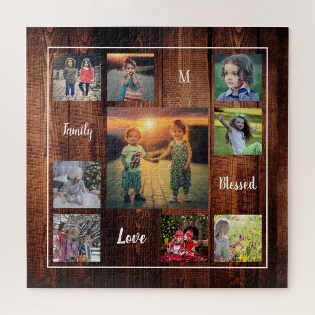Create your own family photo collage unique jigsaw puzzle (Horizontal)