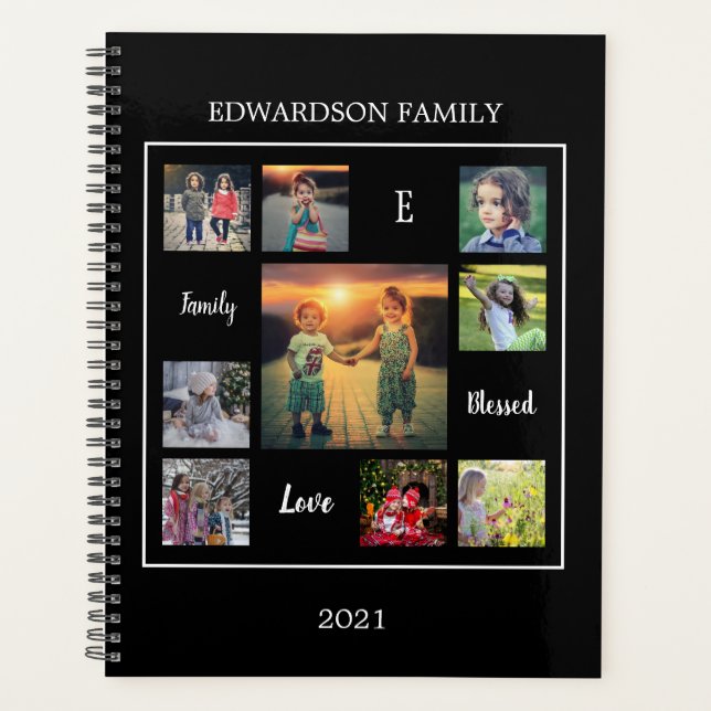 Create your own family photo collage unique planner (Front)