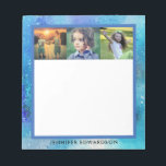Create your own family photo collage watercolor notepad<br><div class="desc">Create your own family photo collage,  family name,  watercolor patterned notepad.
Add your own photos and name to create a very personal and unique notepad.</div>