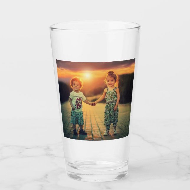 Create Your Own Family Photo Customisable Keepsake Glass (Front)