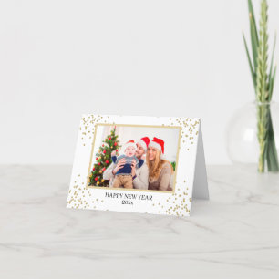 Create Your Own Family Photo Happy New Year Folded Holiday Card