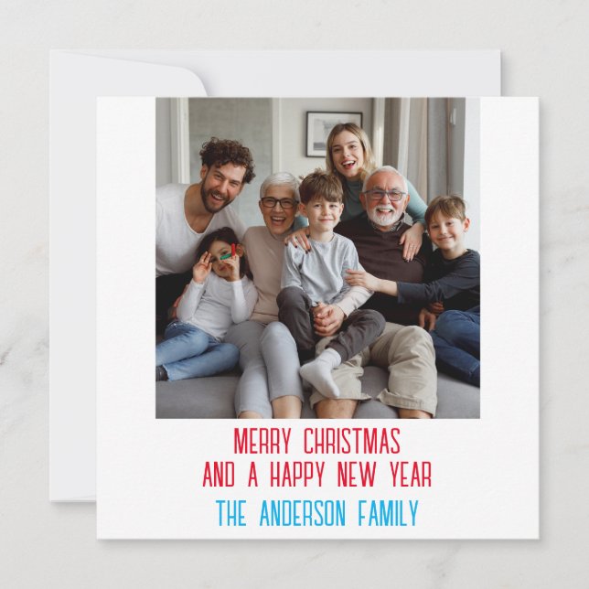 Create Your Own Family Photo  Holiday Card (Front)